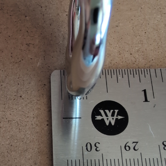 Bold Silver Tone Hoop Earrings - Picture 5 of 7